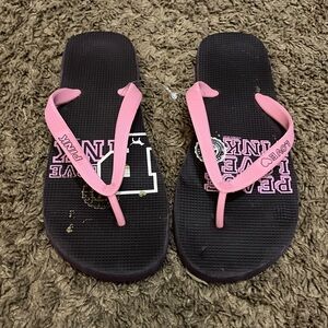 PINK Victoria's Secret Peace Love Y2K Flip Flops L 8/9
